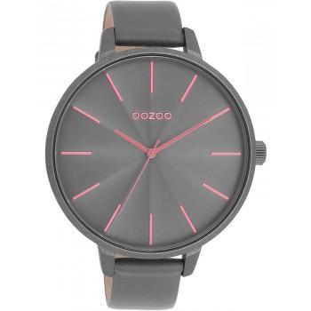 OOZOO Timepieces - C11254, Grey case with Grey Leather Strap 