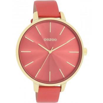 OOZOO Timepieces - C11255, Gold case with Somon Leather Strap 