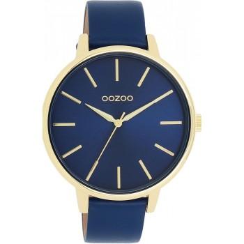 OOZOO Timepieces - C11292, Gold case with Blue Leather Strap 