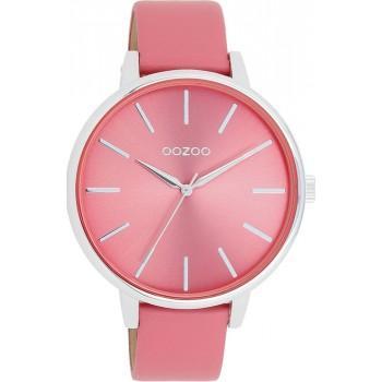 OOZOO Timepieces - C11295, Silver case with Pink Leather Strap 