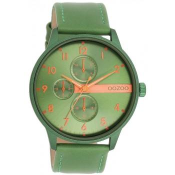 OOZOO Timepieces - C11308, Green case with Green Leather Strap 