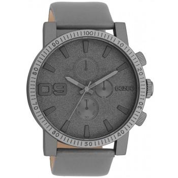 OOZOO Timepieces - C11312, Grey case with Grey Leather Strap 