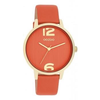 OOZOO Timepieces - C11341, Gold case with Red Leather Strap 