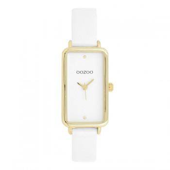 OOZOO Timepieces - C11530, Gold case with White Leather Strap 