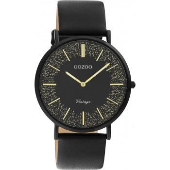 OOZOO Vintage - C20132, Black case with Black Leather Strap 