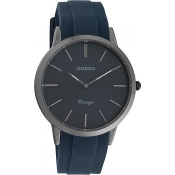 OOZOO Vintage - C20171, Grey case with Blue Rubber Strap 