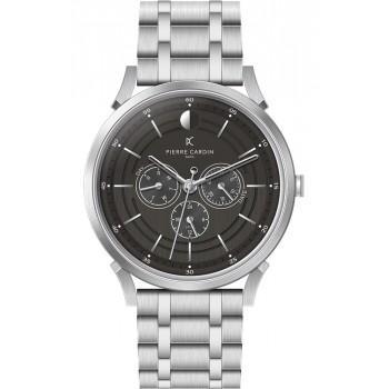 PIERRE CARDIN Pigalle Half Moon - CPI.2105,  Silver case with Stainless Steel Bracelet