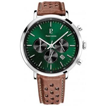 PIERRE LANNIER Baron Chronograph - 219G164 Silver case with Brown Leather strap