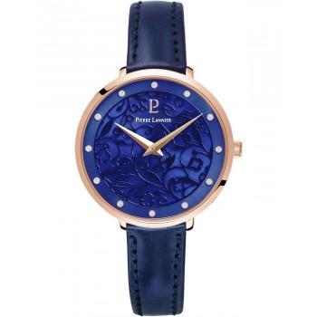 PIERRE LANNIER Eolia Crystals - 039L966  Rose Gold case with Blue Leather strap