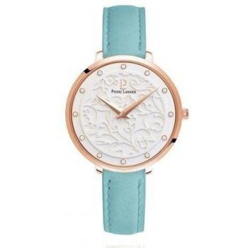 PIERRE LANNIER Eolia Crystals  - 041K606  Rose Gold case with  Turqoise  Leather strap