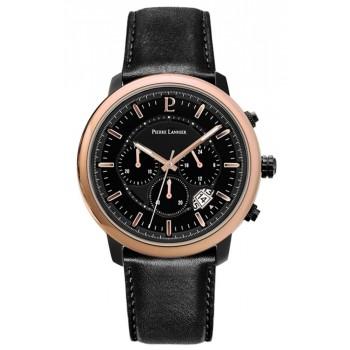 PIERRE LANNIER Implusion Chronograph  - 229F433  Black case with Black Leather strap