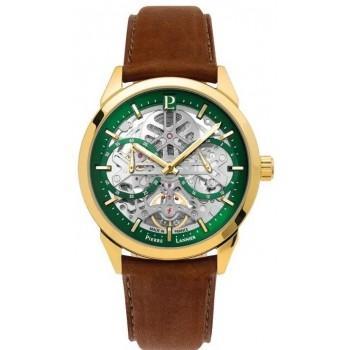 PIERRE LANNIER Monarck  Automatic - 347A074  Gold case with Brown Leather strap