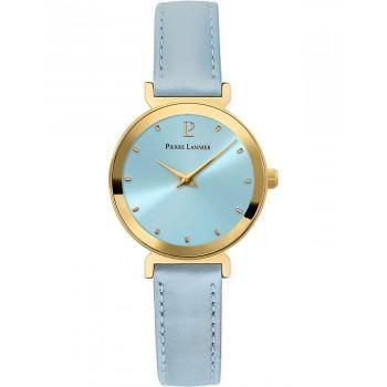 PIERRE LANNIER Pure - 035R566, Gold case with Light Blue Leather strap