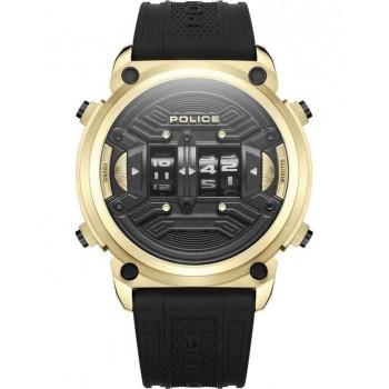 POLICE Rotor - PEWJP2228501  Gold case with Black Rubber Strap