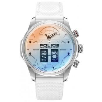 POLICE Rotorcrom - PEWJM0006506  Silver case with White Rubber Strap