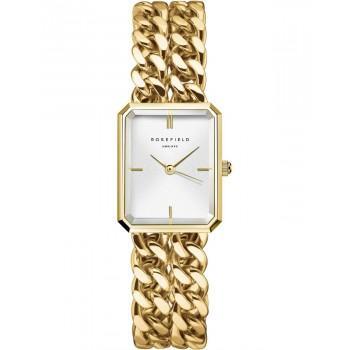 ROSEFIELD The Octagon XS Studio Double Chain - SWGSG-O76  Gold case with Stainless Steel Bracelet