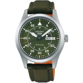 SEIKO 5 Sports 'Flieger' Automatic - SRPH29K1F, Silver case with Green Fabric Strap