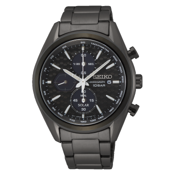 SEIKO Conceptual Chronograph - SSC773P1,  Black case with Stainless Steel Bracelet
