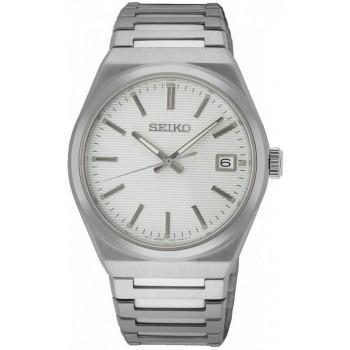 SEIKO Essential Time Mens - SUR553P1, Silver case  with Stainless Steel Bracelet