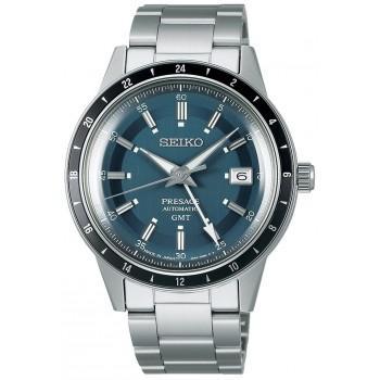 SEIKO Presage 'Petrol Blue' Style 60s Road Trip Automatic  - SSK009J1,  Silver case with Stainless Steel Bracelet