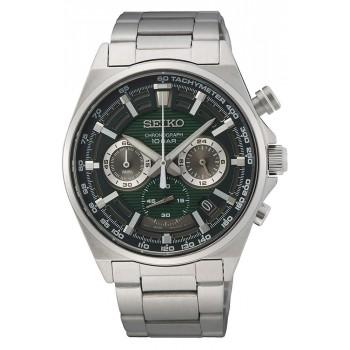 SEIKO Racing Sports Chronograph - SSB405P1  Silver case with Stainless Steel Bracelet