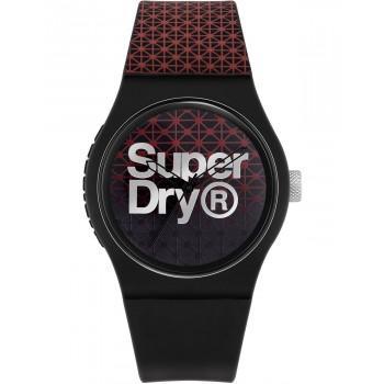 SUPERDRY Urban - SYG268R,  Black case with Black & Red Rubber Strap
