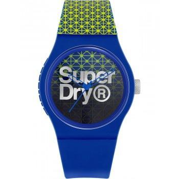 SUPERDRY Urban - SYG268UN,  Blue case with Blue & Yellow Rubber Strap