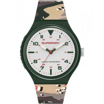 SUPERDRY Urban XL - SYG295N,  Green case  with Multicolor Rubber Strap