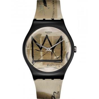 SWATCH Art Journey 2023 Untitled By Jean-Michel Basquiat - SUOZ355,  Black case with Multicolor Rubber Strap