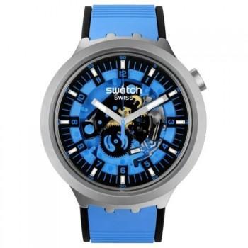 SWATCH Azure Blue Daze - SB07S106, Grey case with Blue Rubber Strap