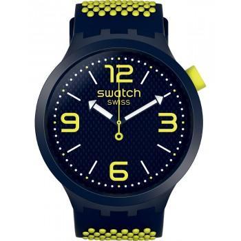 SWATCH BBNEON - SO27N102,  Blue case with Yellow Rubber Strap