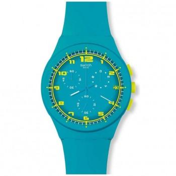 SWATCH Chrono Plastic Acid Drop - SUSL400, Turquoise case with Turquoise Rubber Strap