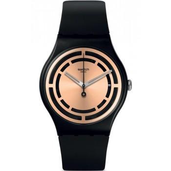 SWATCH Clear Sign - SO32B116,  Black case with Black Rubber Strap