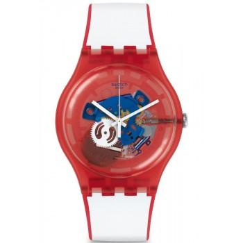 SWATCH Clownfish - SUOR102  , Red Case with White & Red Rubber Strap