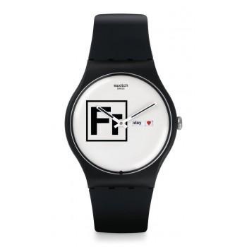 SWATCH Fritz - SUOB722 Black case, with Black Rubber Strap