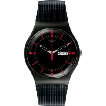 SWATCH Gaet Again - SO29B710,  Black case with Black Rubber Strap