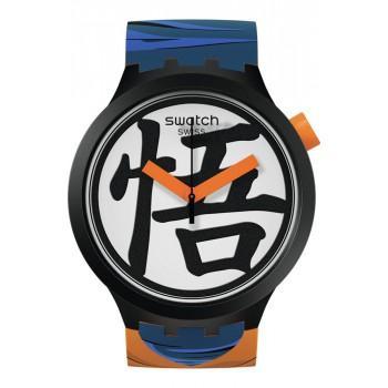 SWATCH Goku X Swatch Dragonball Z- SB01Z101,  Black case with Multicolor  Rubber Strap
