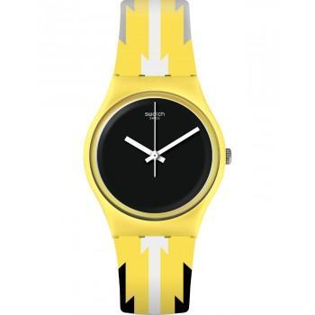 SWATCH Imala - GJ140,  Yellow case with Multicolor Rubber Strap