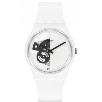 SWATCH Live Time - SO31W101,  White case with White Rubber Strap