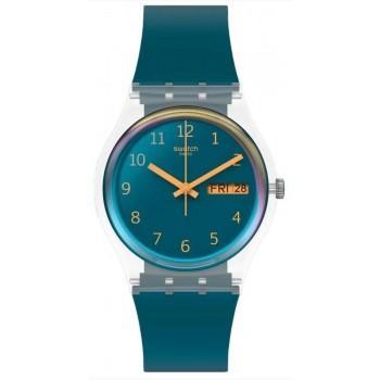 SWATCH Magi White - SO28K700, Transparent case with Blue Rubber Strap