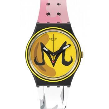 SWATCH Majin Buu X Swatch Dragonball Z- GZ358,  Black case with Multicolor  Rubber Strap