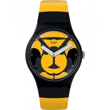 SWATCH  Max L’abeille - SUOB149,  Black Case with Balck & Yellow Rubber Strap