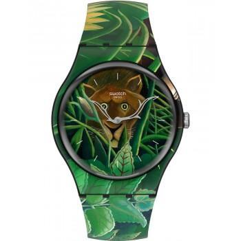 SWATCH  MoMA The Dream By Henri Rousseau  - SUOZ333,  Multicolor case with Multicolor  Rubber Strap