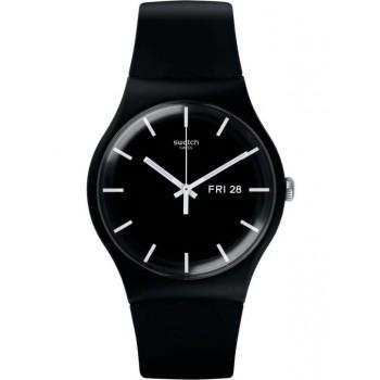 SWATCH Mono Black - SO29B704,  Black case with Black Rubber Strap