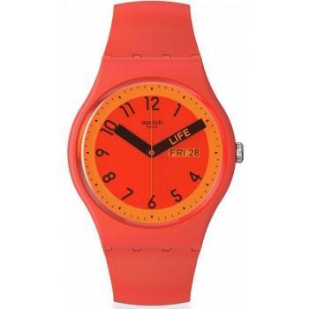 SWATCH Proudly Red - SO29R705,  Red case with Red Rubber Strap