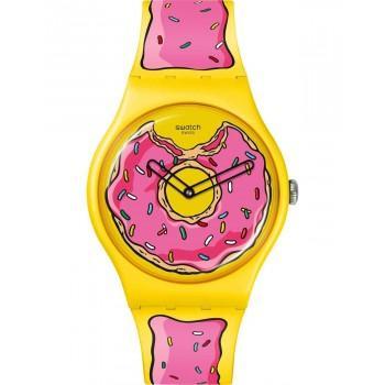 SWATCH Simpsons Seconds Of Sweetness - SO29Z134,  Yellow case with Multicolor Rubber Strap