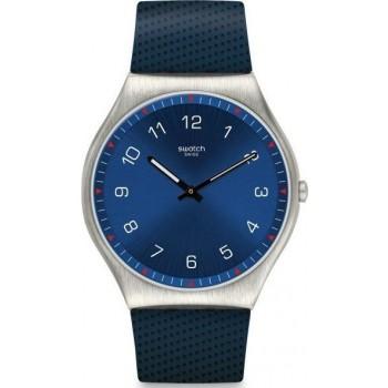 SWATCH Skinnavy - SS07S102, Silver case with Blue Leather Strap