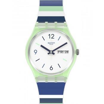 SWATCH Sky Zebra - GG711,  Green case with Multicolor Rubber Strap