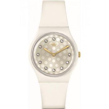 SWATCH Sparkle Shine - SO31W109,  White case with White Rubber Strap