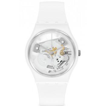 SWATCH Spot Time - SO31W102, White case with White Rubber Strap